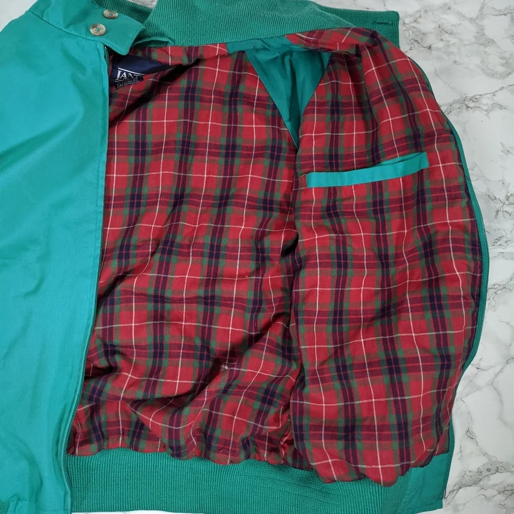 Vintage Lands End Golf Style Teal Jacket Large